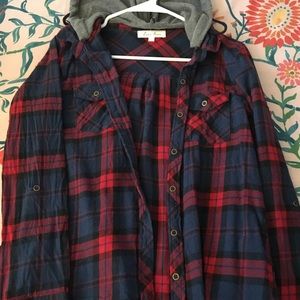 Large flannel hoodie